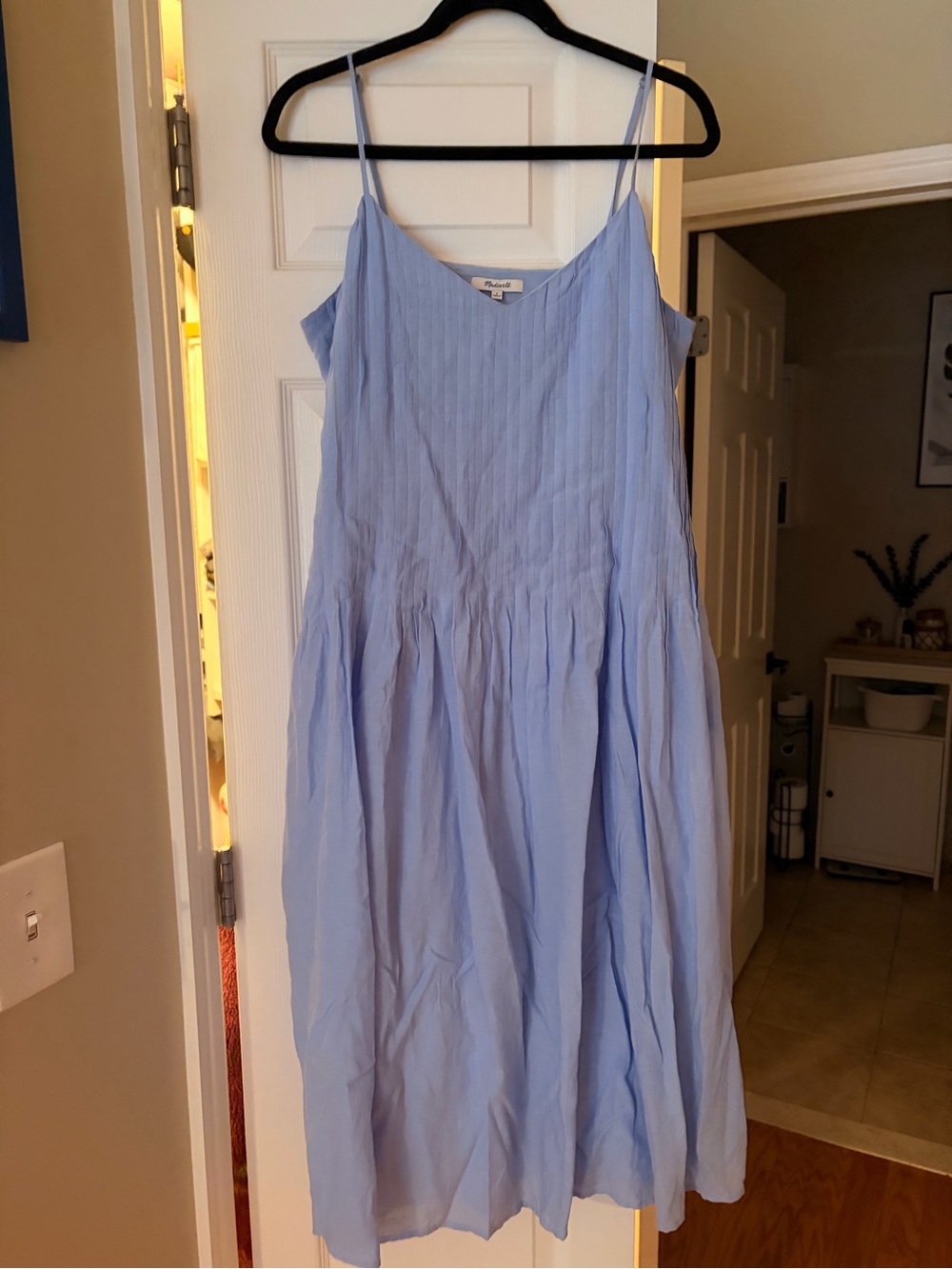 Madewell Light Blue Spaghetti-Strap Midi Dress